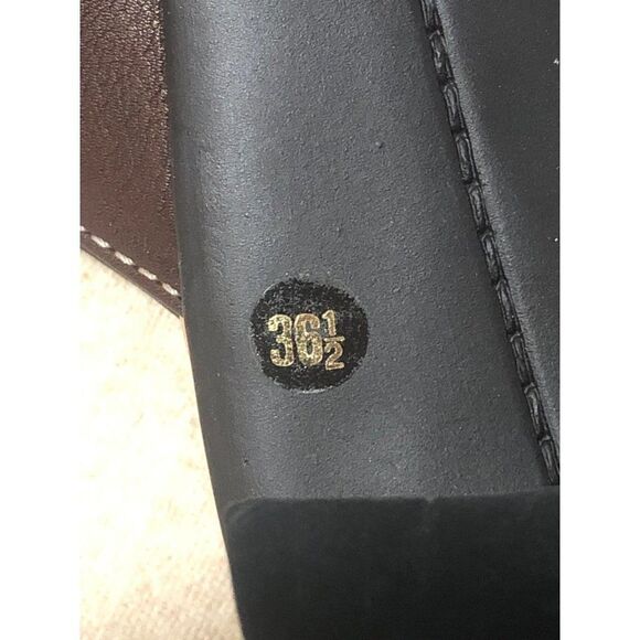 PRADA Sandals Crisscross Slingback Heels Leather Nylon Brown Size 36.5 - Picture 5 of 9